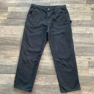42x34 Carhartt Duck Canvas Utility Work Pants Men’s Black Loose Fit B11 BLK